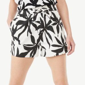 Free Assembly Women's Pull-on Shorts Black/White Sz S